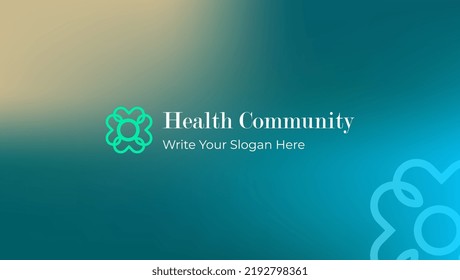 Health community logo design template with gradient background. Health, Wellness and Medical symbol, icon, label, brand identity, brand design, logo template, logo mockups, app icon, logomark.