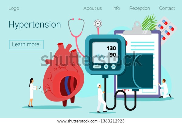低血圧症と高血圧症の健康コンセプト 症状や予防血圧の健康 健康なベクターイラストは ランディングページ ウェブサイト アプリ バナーです のベクター画像素材 ロイヤリティフリー