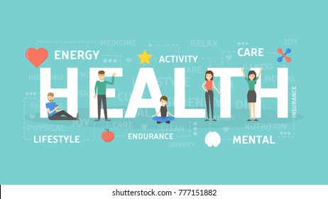 Health concept illustration. Idea of life, energy and wellbeing.