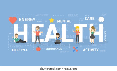 Health concept illustration. Idea of life, energy and wellbeing.
