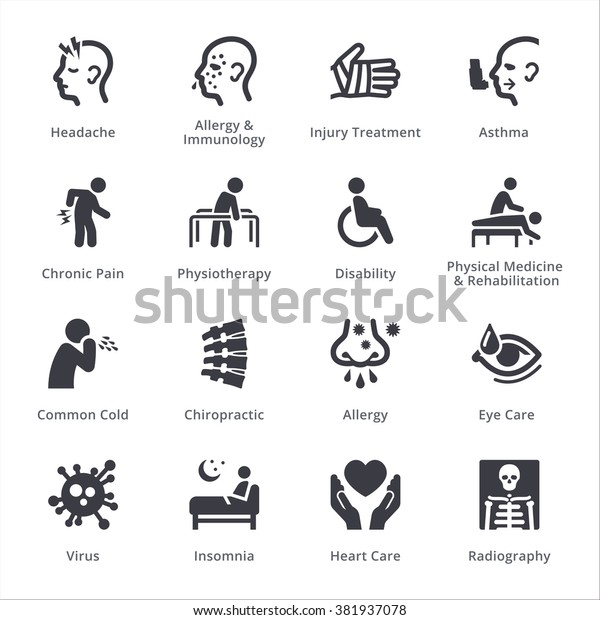 Health Conditions & Diseases Icons - Sympa\
Series | Black\
