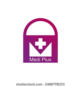 Health consult logo design template With handbag and  gradient color.