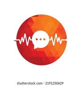 Health Consult logo designs concept. Medical logo and Heartbeat Waves in Chat Icon Logo Template.	
