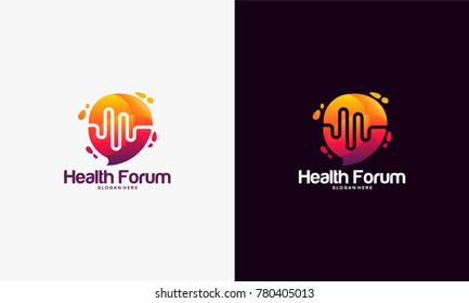 Health Consult Logo Designs Concept, Health Forum Logo Template Vector