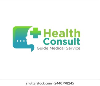 health consult logo for medical service online and talk or massage