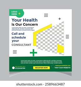 Health Consultation Service Social Media Post, This eye-catching social media post promotes a health consultation service.