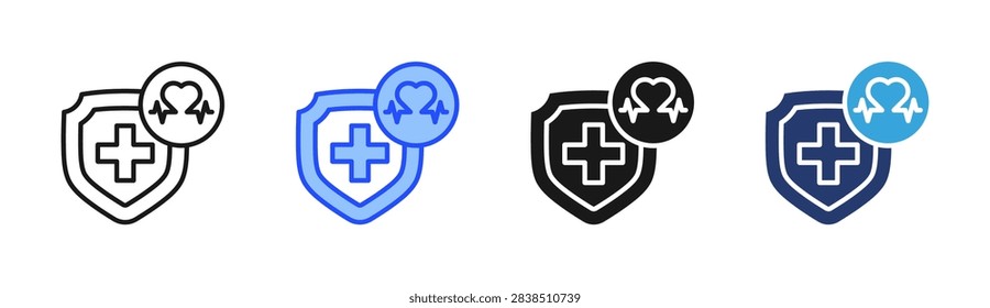 Health Coverage icon set multiple style collection