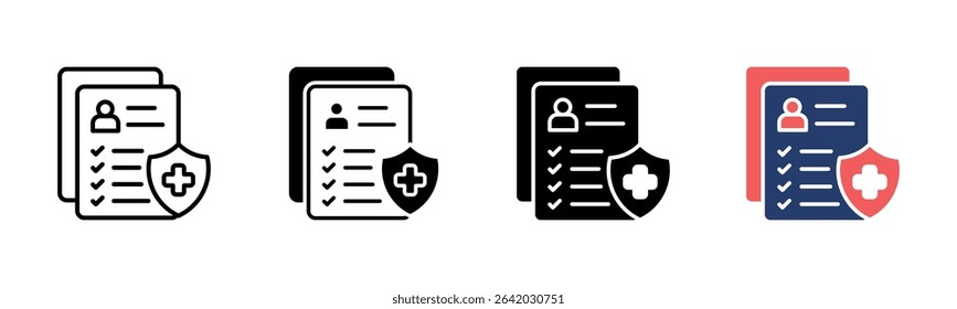 Health Coverage icon sheet multiple style collection