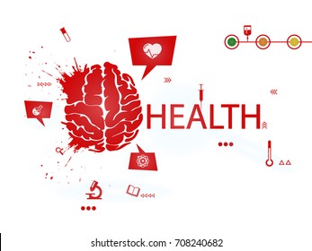 Health creative brain concept vector illustration