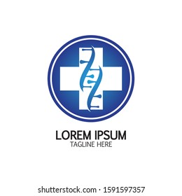 Health Cross DNA logo icon design template