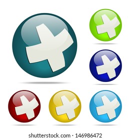 Health cross / plus  Sphere button / icon