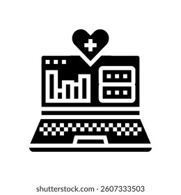 health data dashboard personalized glyph icon vector. health data dashboard personalized sign. isolated symbol illustration