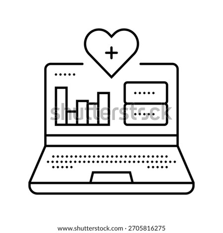 health data dashboard personalized line icon vector. health data dashboard personalized sign. isolated contour symbol black illustration
