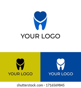 Health Dent Logo design vector template . Dental clinic Logotype concept icon.Creative heart and tooth.