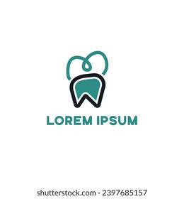 Health Dent Logo design vector template linear style. Dental clinic Logotype concept icon