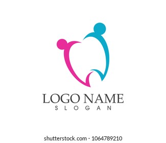 Health dental people logo design illustration