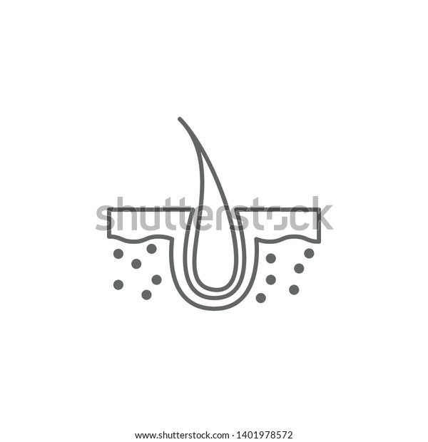 Health Dermatology Follicle Hair Element Health Stock Vector