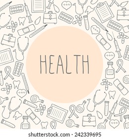 Health. Design elements. Medical background. Vector Illustration