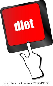 Health diet button on computer pc keyboard