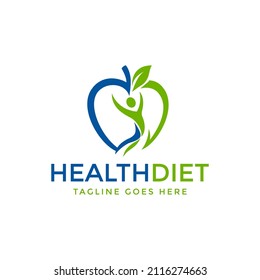 health diet logo design vector illustration