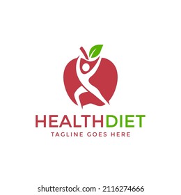 health diet logo design vector illustration