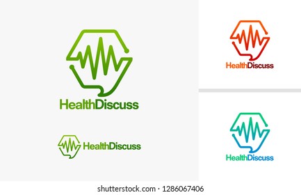 Health Discuss logo designs, Healthy Life logo template vector,