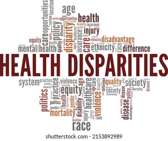 Health Disparities conceptual vector illustration word cloud isolated on white background.