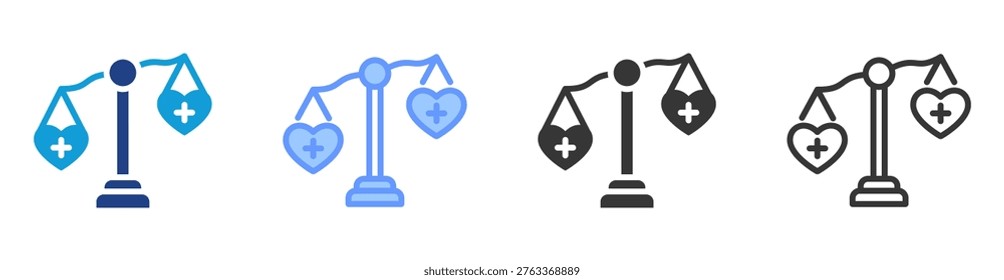 Health Disparities icon set multiple style collection