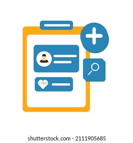 health document, doctor's report on patient's health, vector illustration
