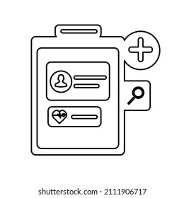 health document, doctor's report on patient's health, vector illustration