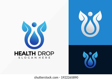 Health Drop Logo Design. Creative Idea logos designs Vector illustration template
