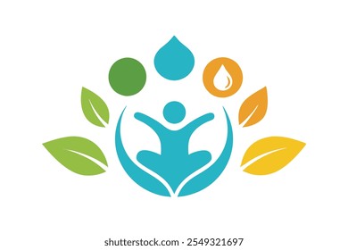  Health and ecology symbol vector art illustration.