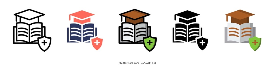 Health Education Icon Multiple Vector Illustration