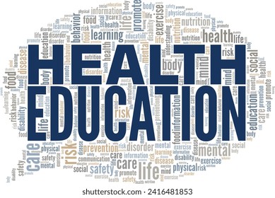 Health Education word cloud conceptual design isolated on white background.