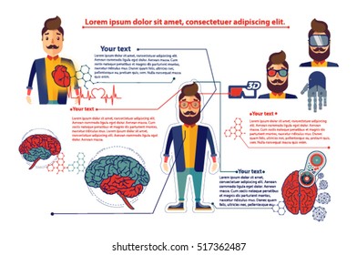 Health, entertainment, and icons pattern. Vector illustration. It can be used for workflow layout, banner, chart, options numbers, web design, timing, infographics.