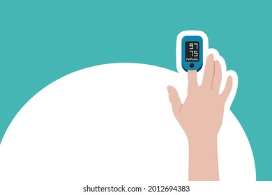 (Health Equipment) A Finger Pulse Oximeter : A Pulse Oximetry Reading, A Small Clamp-like Device Is Placed On A Finger, Earlobe, Or Toe.