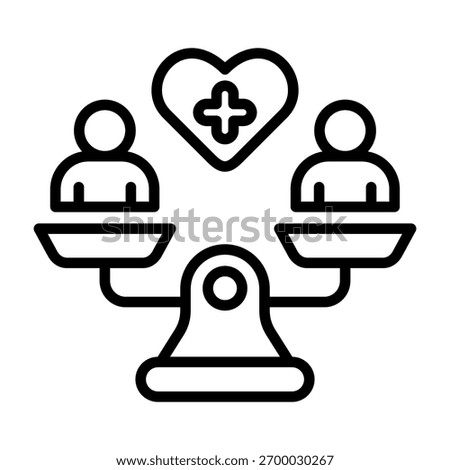 Health Equity Icon Line Vector Illustration