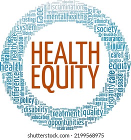 Health Equity Word Cloud Conceptual Design Isolated On White Background.