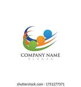 Health family character logo sign illustration vector design