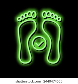 health feet print neon light sign vector. health feet print illustration