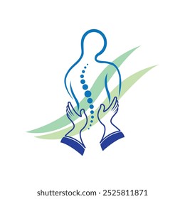 Logotipo del concepto de la aptitud de la salud, terapia del masaje, Ilustración vectorial