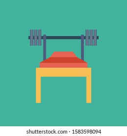 Health & Fitness flat icons for barbell  & weight 