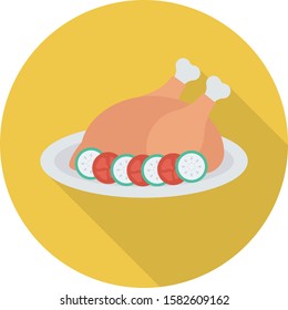 Health & Fitness flat icons for  grilled &  chicken