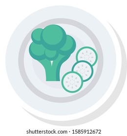 Health & Fitness flat icons for vegetable  & food