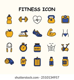 HEALTH - FITNESS - GYM ICONS SET