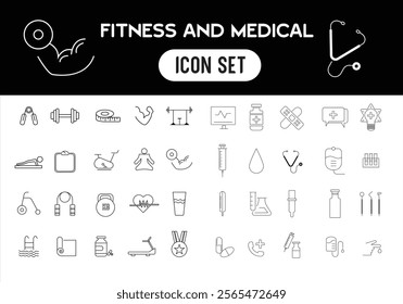 Health and Fitness Icon Bundle, The Ultimate Wellness Pack.