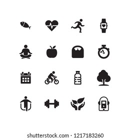 HEALTH AND FITNESS ICON SET