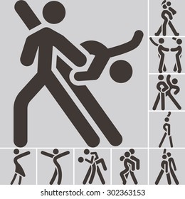 Health and Fitness icons set - sport dancing icon optimized for size 32x32 pixels