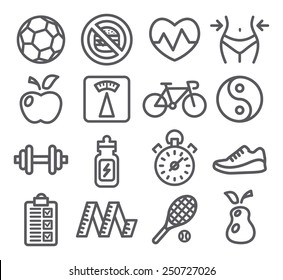 Health and Fitness line icons