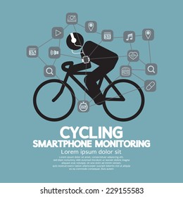 Health And Fitness Smartphone Monitoring Vector Illustration